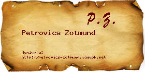 Petrovics Zotmund névjegykártya